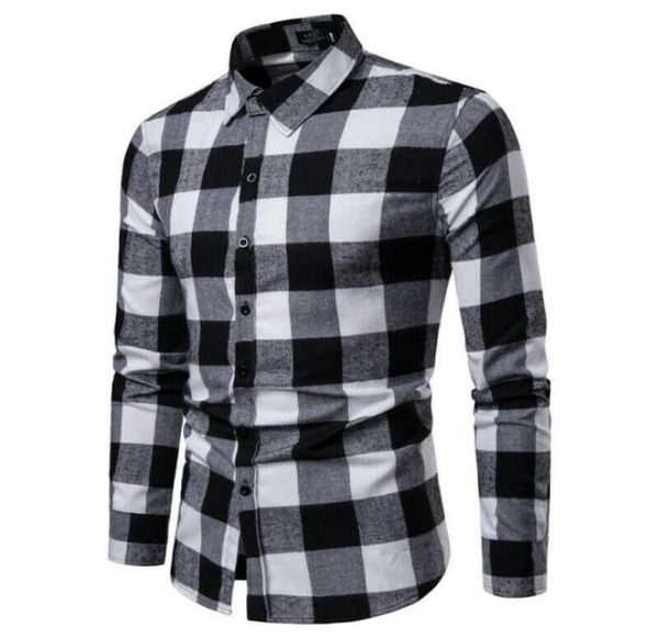 

plaid shirt 2020 new autumn winter flannel red checkered shirt men shirts long sleeve chemise homme cotton male check shirts9101765, White;black