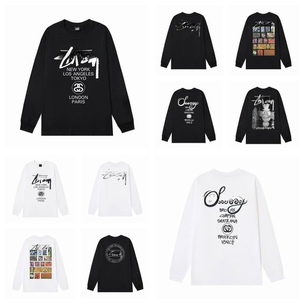 

2023 designer long sleeve t shirts print mens clothing fashion tshirt men tees black white ul9y, White;black