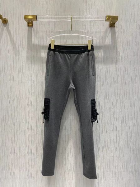 

new women's pants fashion all-matched black grey elasticity waist pencil pocket trousers women high waist vintage pants, Black;white