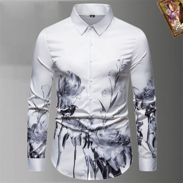 

2023 luxury designer dress shirt men's fashion association open lining men solid business casual letter long sleeve -xxxl#033, White;black