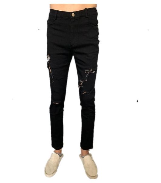 

men039s jeans owen seak men denim cotton casual clothing high street outer wear autumn solid pencil pants5586968, Blue