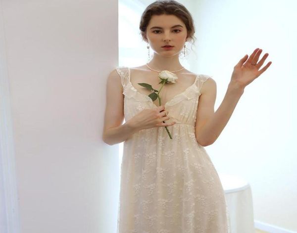 

women039s sleepwear lace floral nightgown mesh sleep dresses gown nightwear beige women home clothes sleeveless cute suspe9345492, Black;red