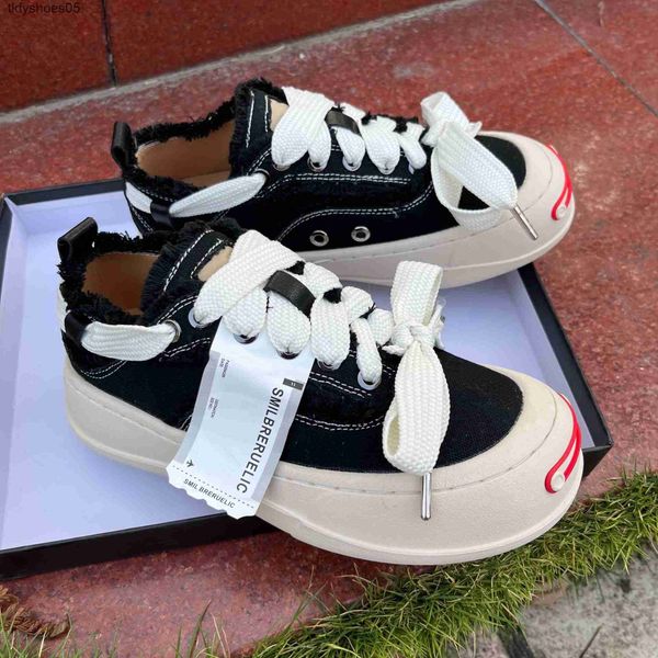 

opening smile xvessel canvas shoes women's 2023 summer new thick sole versatile men's board shoes beggar couple shoes casual women, Black