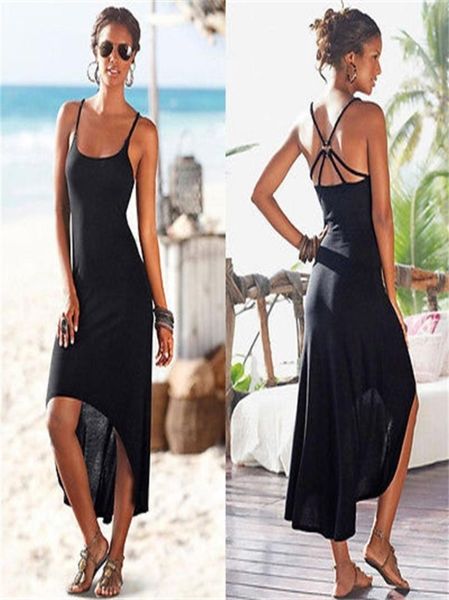 

women sleeveless summer dress boho maxi long evening party dress beach new x07053526617, Black;gray
