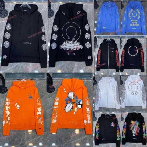 

20zj 2023 classic chromes men's hoodies designer winter heart hoodie ch jacket coat hooded hoody men woman hip hop chromees hearts y7f, Black