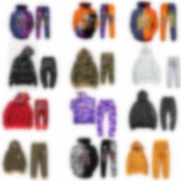 

fashion designer men women hoodie pants joggers set sweatshirts full zip up vintage camouflage streetwear 3d print blend sweater autumn wint, Black