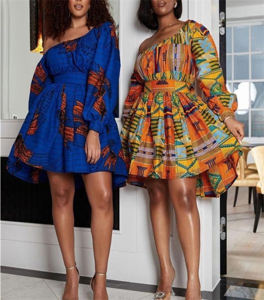 

african dresses women shoulder off mini dress dashiki tribal print africa dress women african clothes robe africaine femme 225769069, Black;gray