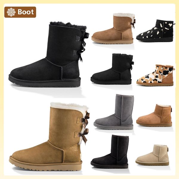 

australia australian classic warm boots designer womens mini half snow boot winter full fur fluffy furry tasman ankle uggity bootes booties, Black