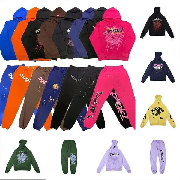 

spider hoodies pink spider 555555 men's tracksuits designer sets hoodie pants jacket casual sweatshirt sp5der young thug 555555 set jog, Gray