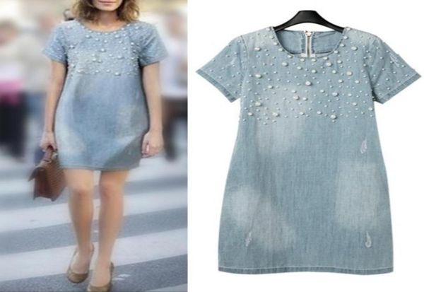 

large size 4xl sundress jeans women039s casual plus sizes vestidos summer style beaded denim dresses party summer dresses11186993971552, Black;gray