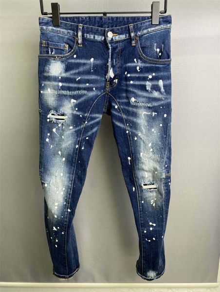

2022 new arrivals d2 mens luxury designer denim''2''jeans holes trousers uare jeans coolguy biker pants mens clothing 2#, Blue