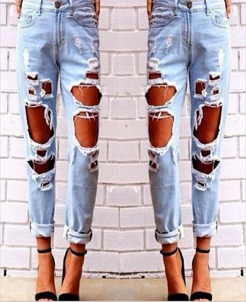 

women039s ripped boyfriend jeans cute distressed jeans stretch skinny jeans with hole2786647, Blue