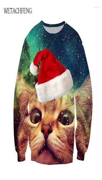 

men039s sweaters christmas funny cat printed winter autumn pullovers sweatshirts ugly sweater jumpers coatmen0391449395, White;black
