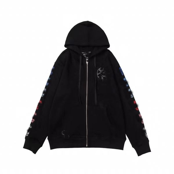

men's hoodies & sweatshirts designer hoodie chro winter hert hoodie long sleeve jacket loose coat hooded hood hoodie, Black