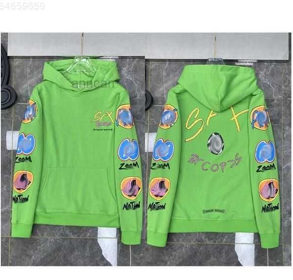 

0fgo men's hoodies sweatshirts mens chrome winter heart hoodie ch long sleeve loose coat hooded hoody men woman hip hop chromees hearts, Black