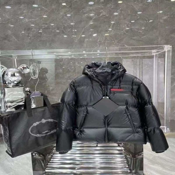 

designer coat prad high-quality down jacket budge vest mens short winter trend for female couples 90% white duck thick shiny 1h53, Black