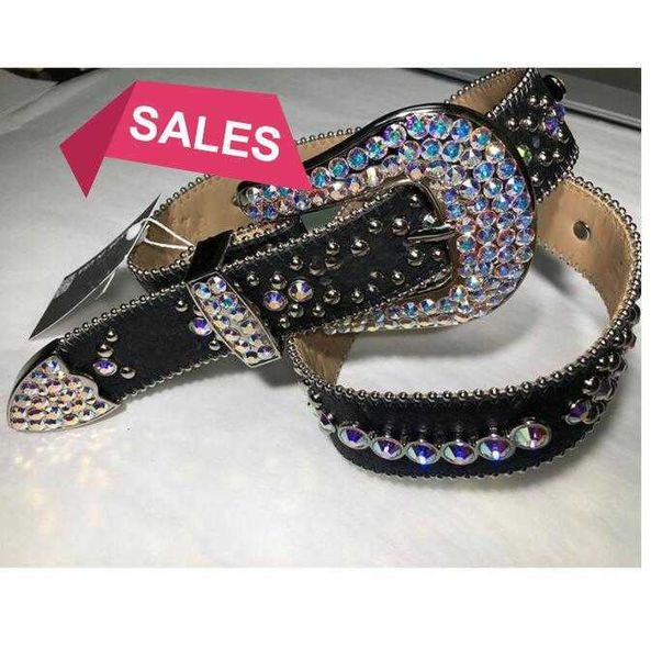 

1western cowboy belt bb simon fashion cowgirl bling rhinestone belt with eagle concho studded removable buckle large size belts for meng, Blue;gray