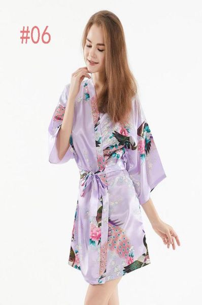 

ladies summer sleepwear thin dress beauty bride039s morning dress silk kimono robe pajamas nightdress sleepwear broken flower k3953690, Black;red