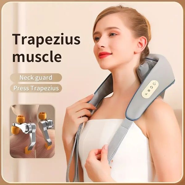 

cervical massager shoulder neck waist back neck shoulder massage devide oblique square muscle faux human kneading massager