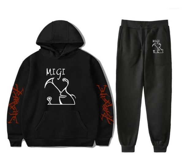 

men039s tracksuits parasyte the maxim twopiece sweatshirt sets printed cartoon cool winter hoodie sweatshirtloose pant casua2190713, Gray