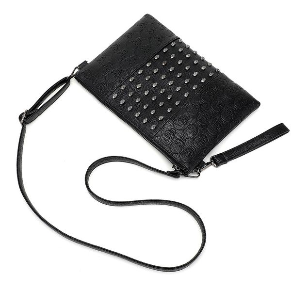 

streetwear casual women trendy handbags fashion vintage japanese punk skull underarm bag all match girls rivet shoulder bags