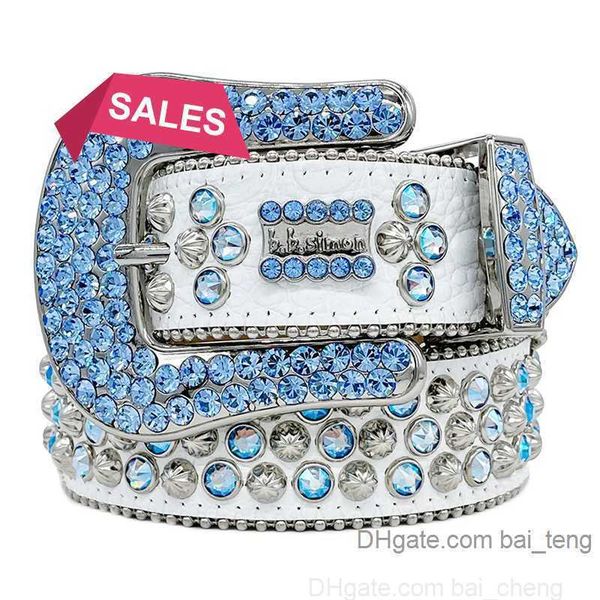 

2fashion 2023 belts for women mens designer bb simon belt shiny rhinestones mug, Blue;gray