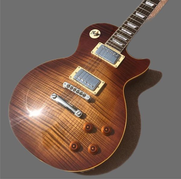 

silver hardware mahogany fingerboard, tiger maple electric guitar, oem