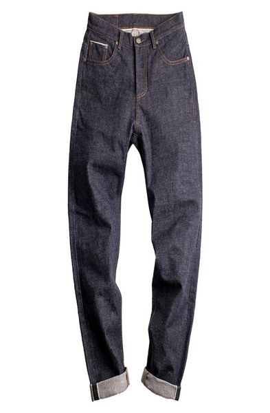 

maden 15oz denim men jeans red ear selvedge vintage japanese amekaji straight mid waist long pants trousers clothing bottoms4745691, Blue