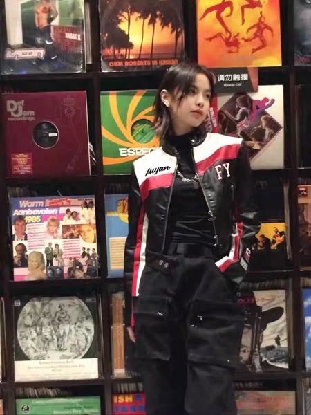 

womens jackets motorcycle trend y2k jackets women clothing racing suit men korean fashion loose leather jacket pu couples coats 230818, Black;brown
