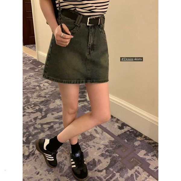 

geming reductive high waist slim denim skirt for women summer a line hip, Black