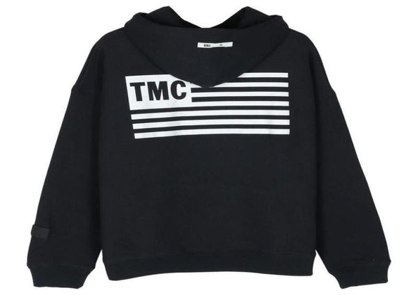 

fog compound line s 3m reflective letters embroidered cotton terry hooded plus fleece sweatshirt4967664, Black