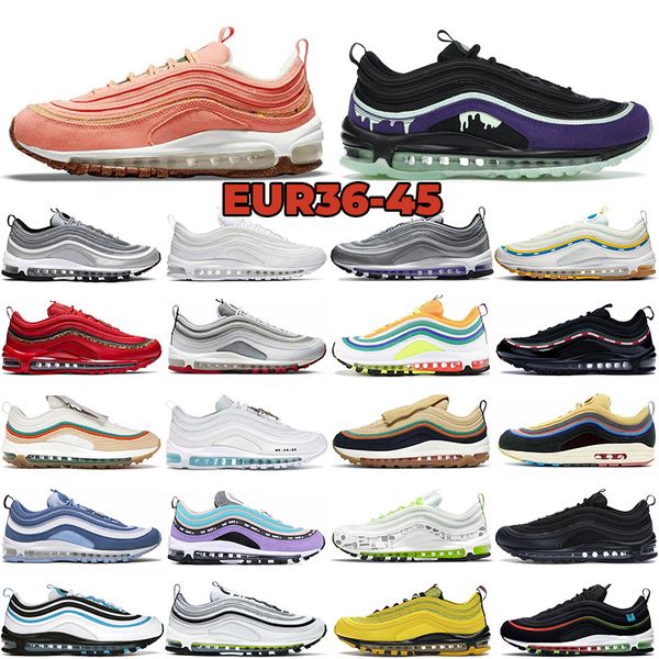 

high design max 97 mschf x inri jesus running shoes mens97s sean wotherspoon white black silver bullet pine green bred volt reflective sail