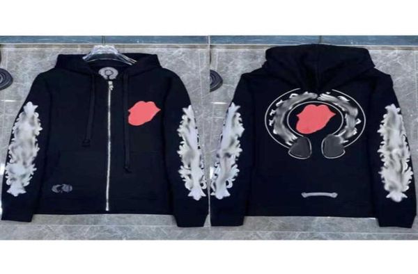 

classic mens luxury sweatshirts fashion designer women jackets hoodies zipper hooded sweater cross pullover sanskrit hoodie casual5850755, Black