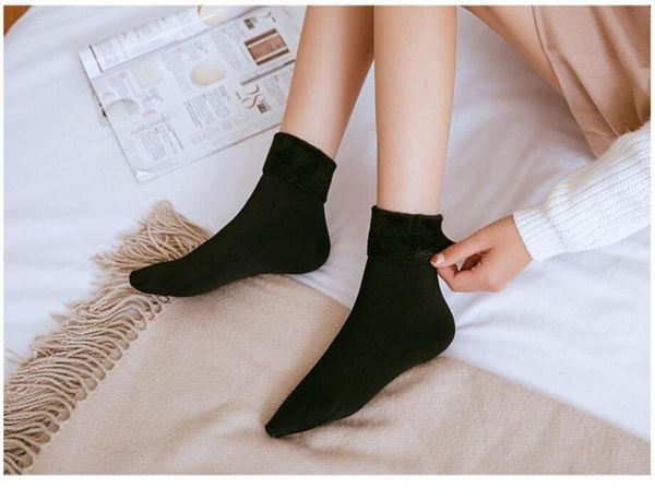 

autumn and winter warm middle tube snow socks thick sports socks women socks custom made3984688, Black;white