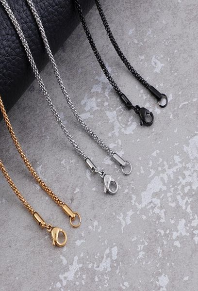 

2mm popcorn chains necklace goldsilverblack stainless steel whole chain necklaces fashion jewelry custom accepted7957108, Silver