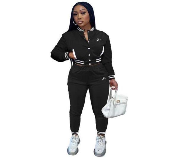 

women tracksuits two piece pants set lady baseball jackets suits stripe outfits for woman sweatsuit desinger tracksuit sport jogge5629026, Gray