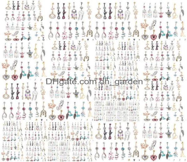

navel bell button rings wholes 20pcs mix style belly ring body piercing dangle beach jewelry drop delivery dhbe52104732, Silver