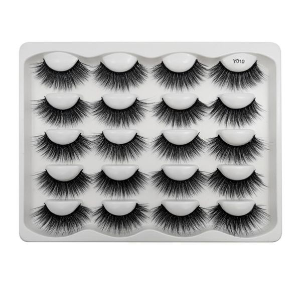 

10 pairs dramatic faux mink eyelashes messy fluffy false eyelash extension natural long 3d lashes book cilios8779330