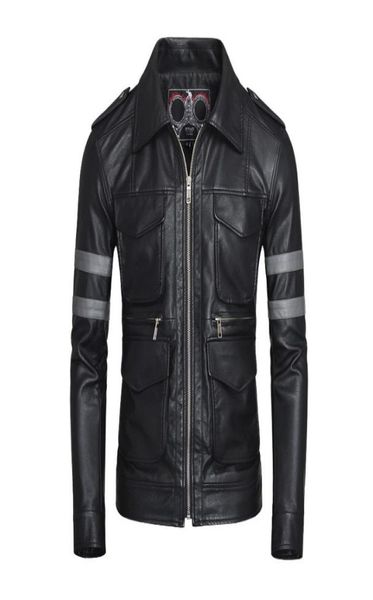 

resident evil vi leon kennedy faux leather jacket0123455883133, Black;brown