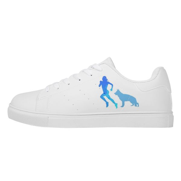 

customized shoes men's fashionable casual shoes diy women's shoes pure white blue pattern f3-464