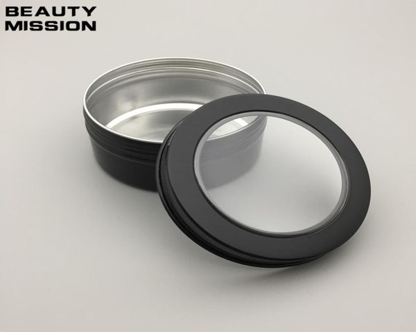 

beauty mission 150g aluminum black window jar 150ml cosmetic cream bottle visible empty screw cap lotion tins container8107068