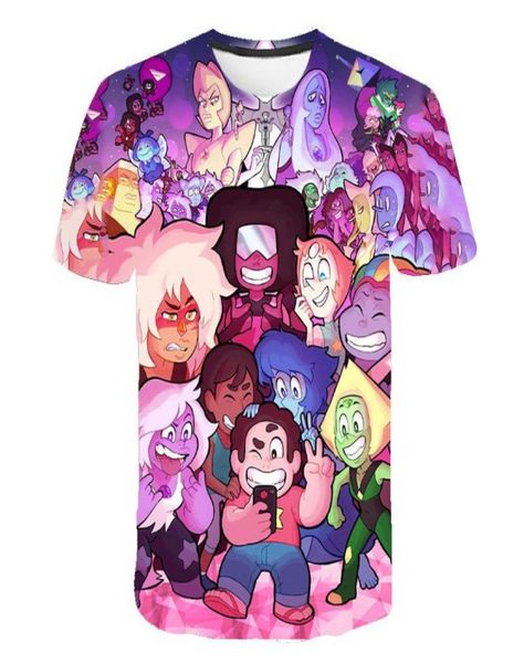 

cartoon anime steven universe 3d t shirt women men boys girls summer fashion short sleeve funny tshirt graphic tees streetwear7247065, White;black