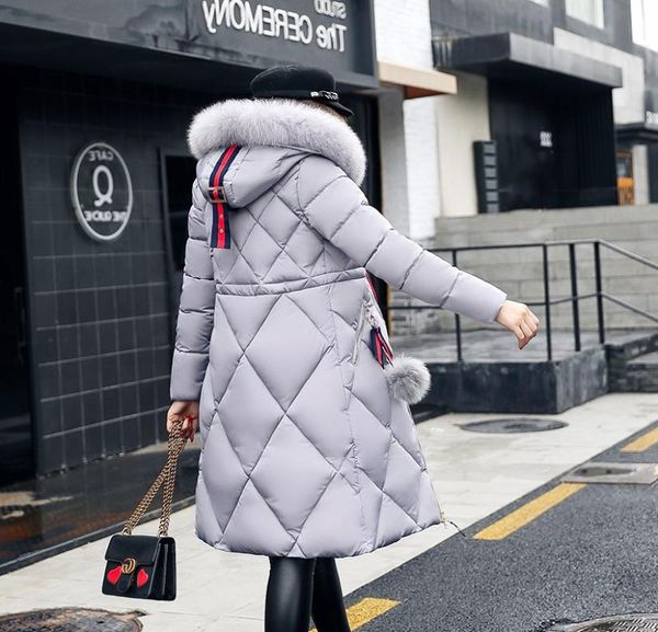 

women winter jackets and coats 2020 casual long sleeve big fur collar down coat female loose warm hooded parkas plus size 2xl6584078, Black