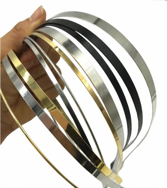 

50 pcslot whole metal headband 12mm 3mm 5mm 7mm 10mm silver gold black hairband for women men hair hoop diy accessories89135887740989