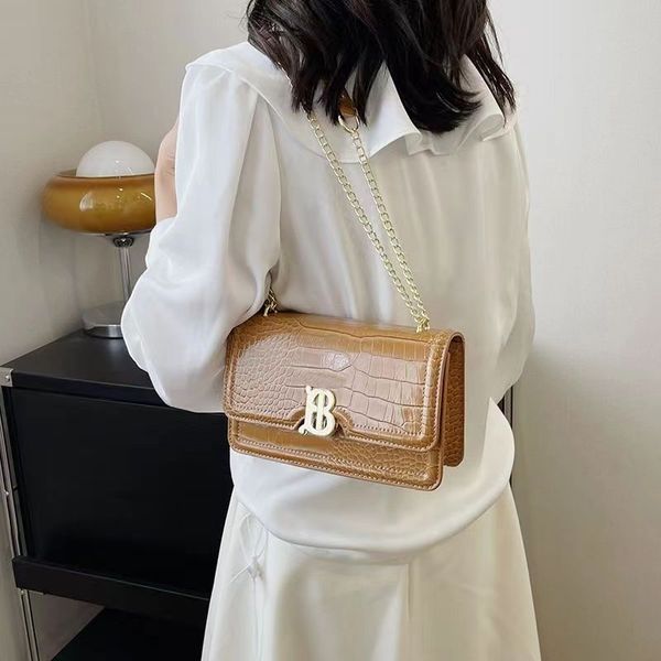 

2023 luxury tb crocodile texted leather crossbody bag women's men lock wallet classic embossing messenger handbag crossbody bags