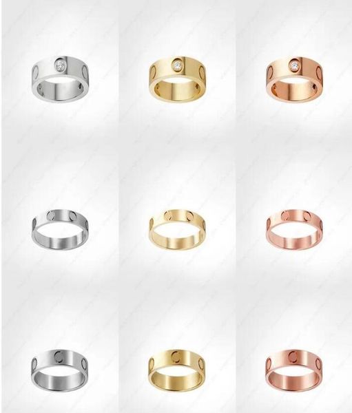 

love screw ring mens band rings 3 diamonds designer luxury jewelry women titanium steel alloy goldplated craft gold silver rose n7562142