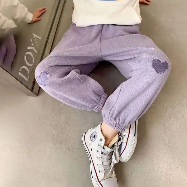 

trousers children's rainbow folds pants girl spring summer casual elastic waist sweatpants loose trousers korean style kid clothes 2308, Blue
