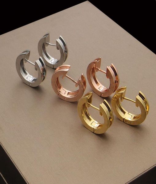 

stainless steel b letter groove gear rose gold silver stud earrings couple men039s and women039s earrings4142699, Golden;silver