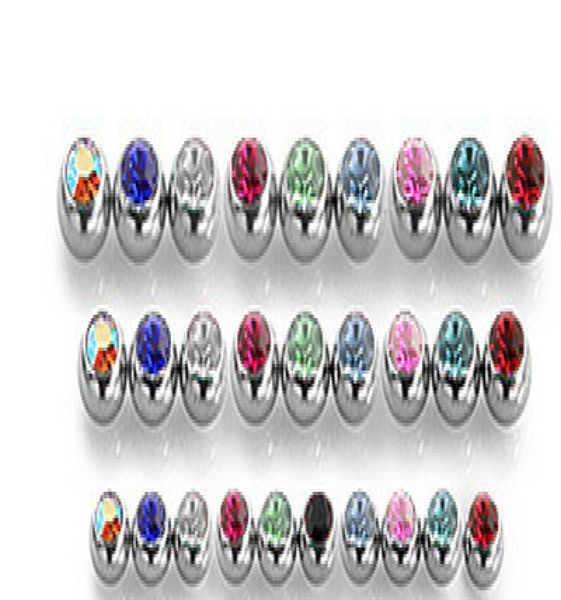 

tongue ball screw gem stone crystal spark lip stud eyebrow ring 316l stainless steel piercing accessory 166mm 123mm 4375921, Black