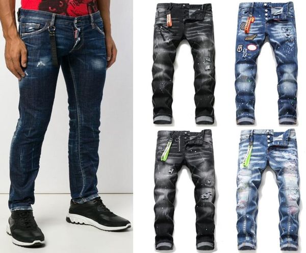 

keychain moto jeans men distressed slim legs fade vintage denim pants men039s2778677, Blue